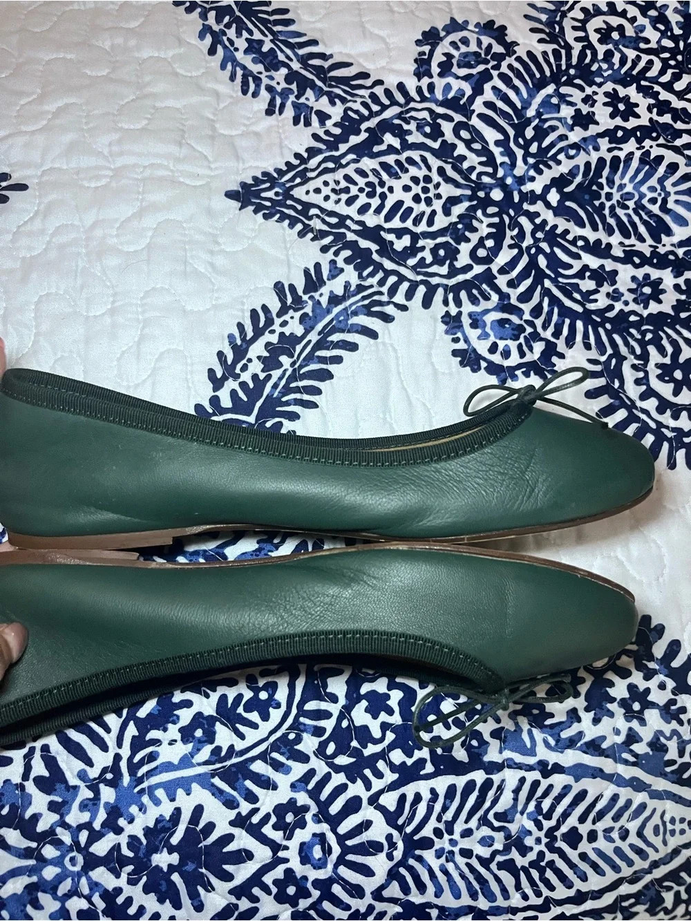 BallereTTe Rome Colonna ballet flats in bottle green leather